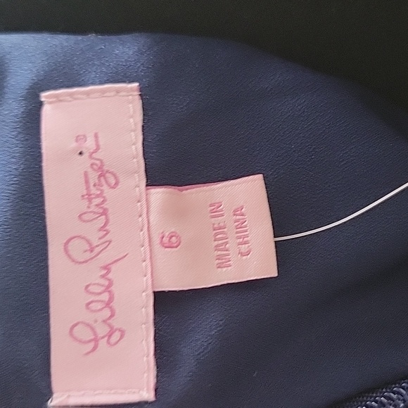 LILLY PULITZER KAYLEIGH SCALLOPED LACE SHIFT DRESS NAVY 29903 Size 6 NWT - Picture 6 of 11